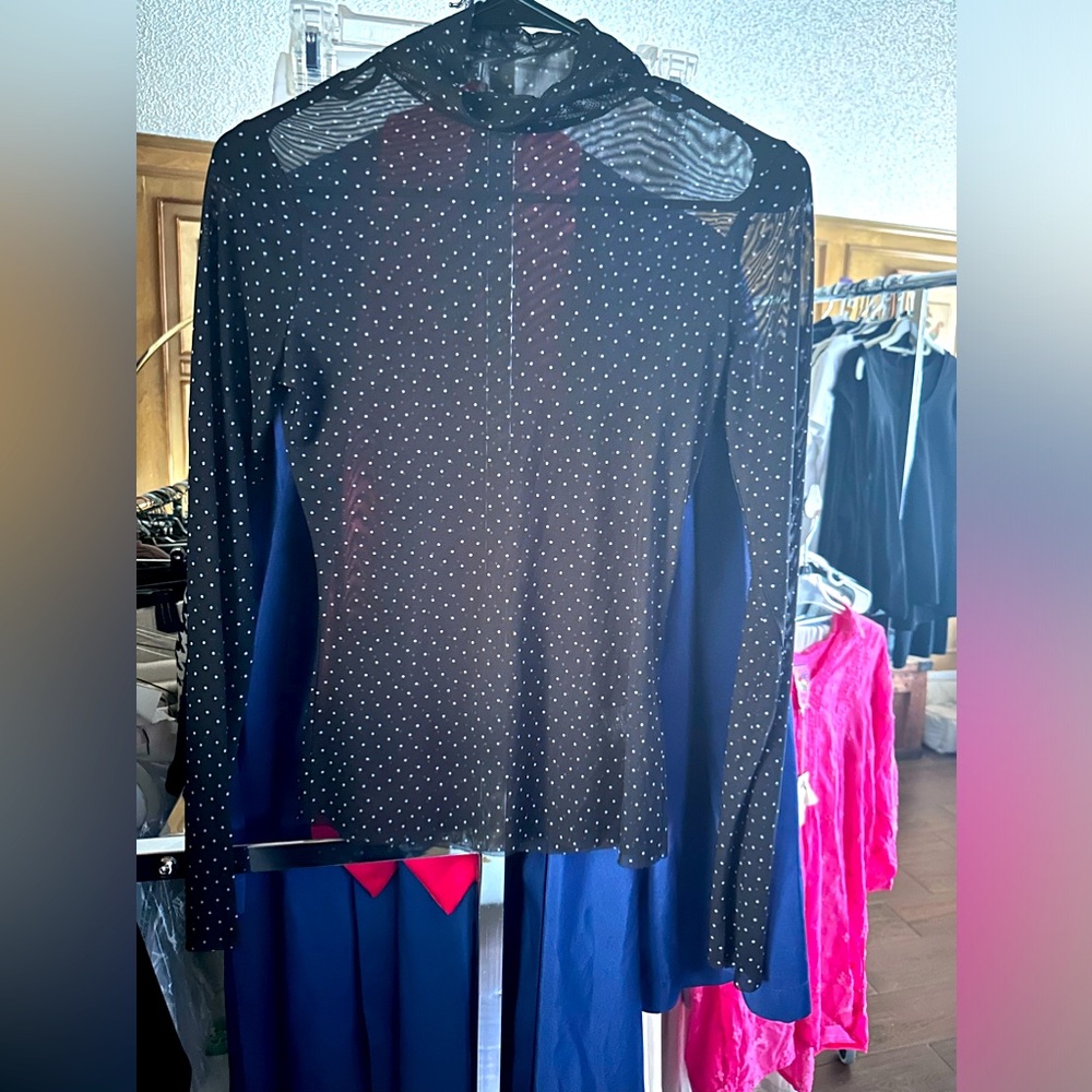 Black mesh top